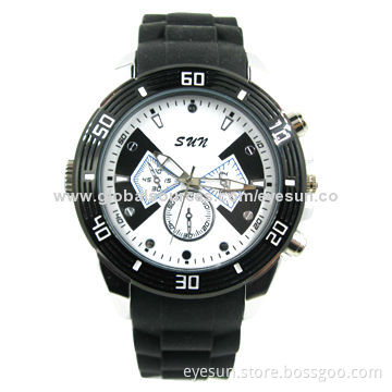 Auto-open Night-vision Hidden Spy Camera Watch, Really HD 720 Pixels, JPG, AVI, WAV Formats